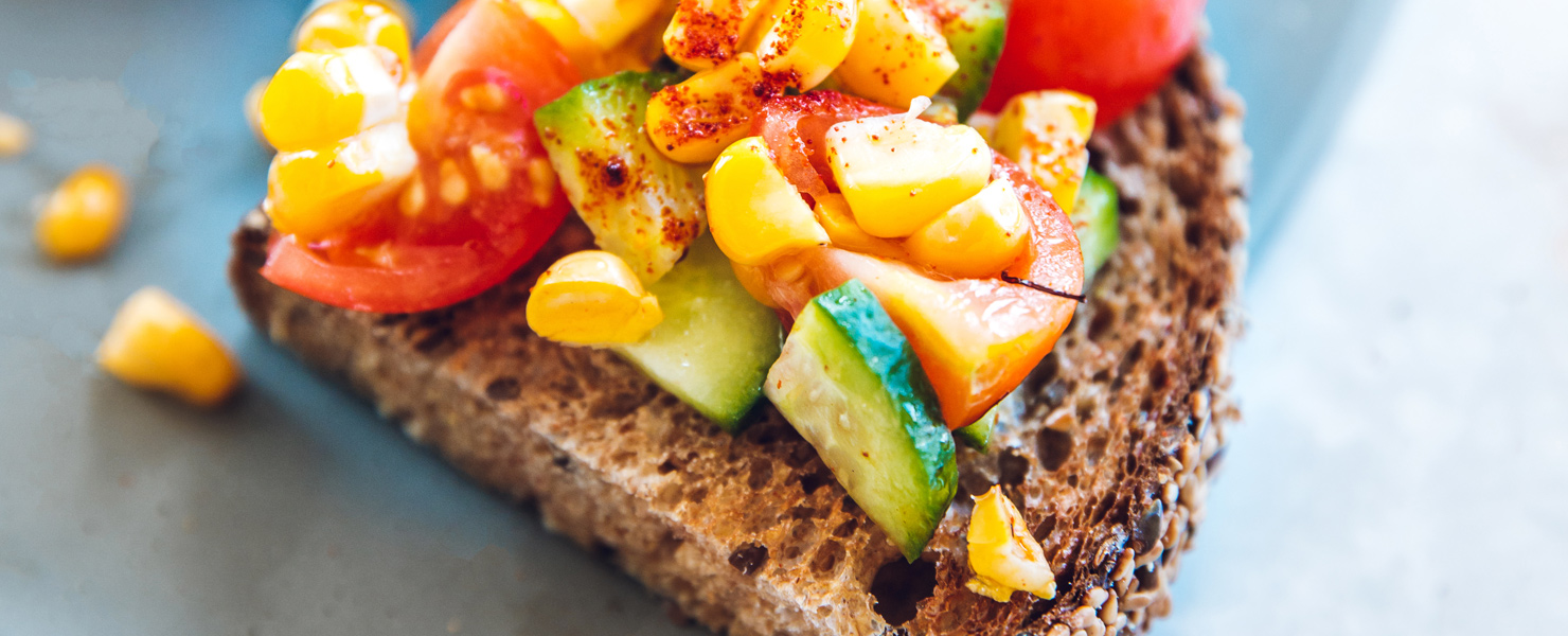 Grilled Corn Tomato Toasts